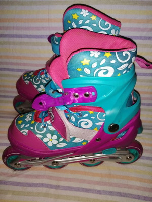 Roller skates children's used, size 34-37, pink and blue