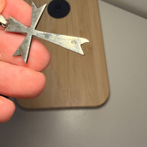 Silver Christian Cross 925 used, missing some diamonds