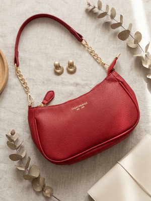 Red shoulder bag 2-in-1 with gold details, new without tags