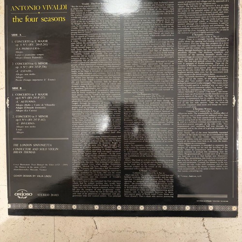 Antonio Vivaldi The Four Seasons vinyl record like new, classical
