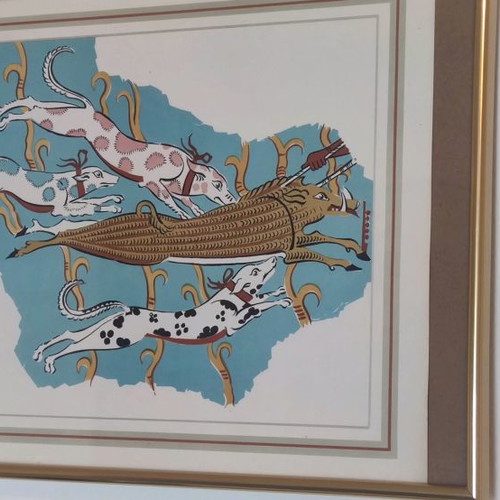 Mycenaean colored paintings used from frescoes and golden offerings