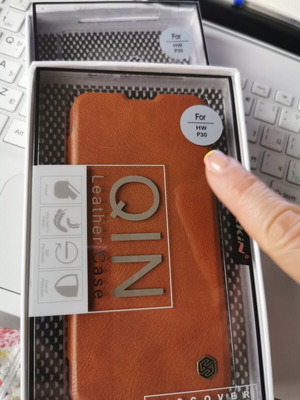 Nillkin Qin Leather Case flip phone cover for Huawei P30, brown