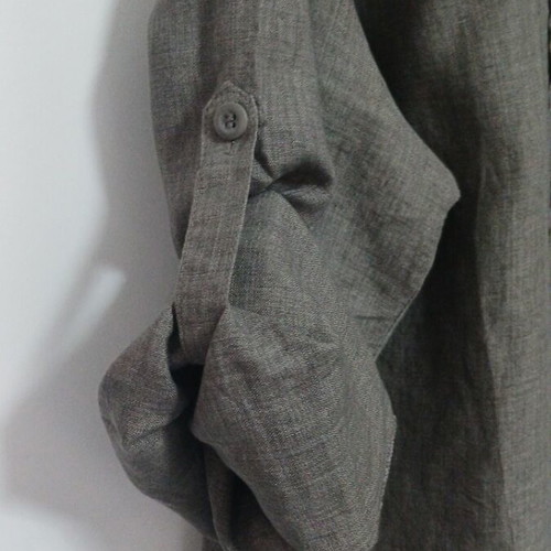 Canda linen shirt like new, beige and brown, size XL