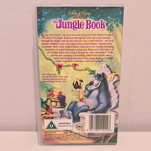 The Jungle Book VHS used Walt Disney Classics 1967 without subtitles