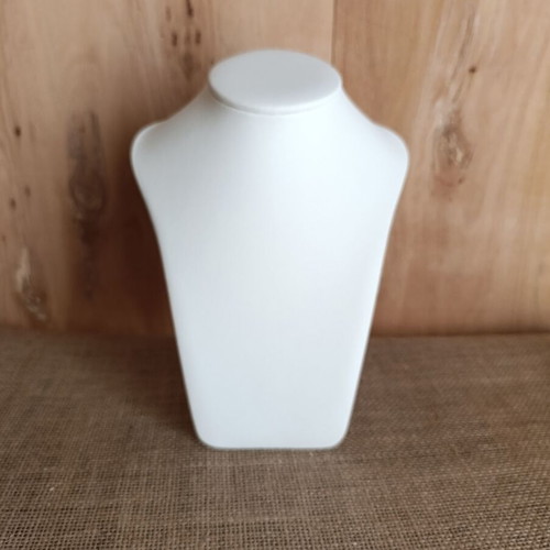 Jewelry display stand leather with white wood for necklace like new