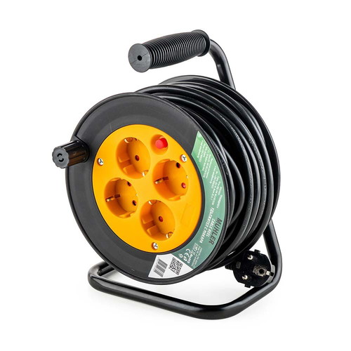 Extension cable reel with 4 sockets 15m H05VV-F 3×1.5mm2 new