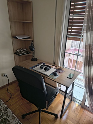 Σετ γραφείου με γραφείο, γωνιακή βιβλιοθήκη και καρέκλα
