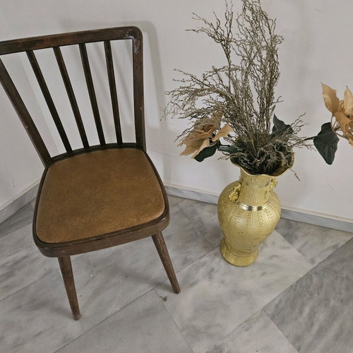 Vintage wooden mid-century chair used with upholstery