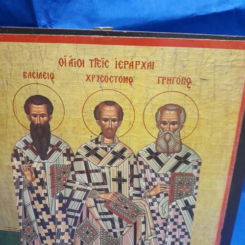 Wooden icon The Three Hierarchs new 22x29 cm