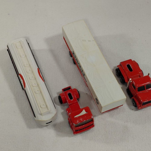 Majorette metal toy trucks vintage used, set of two