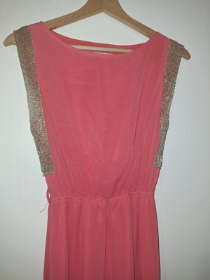 Φόρεμα μάξι μεταχειρισμένο, χρώμα κοραλί, μέγεθος small
