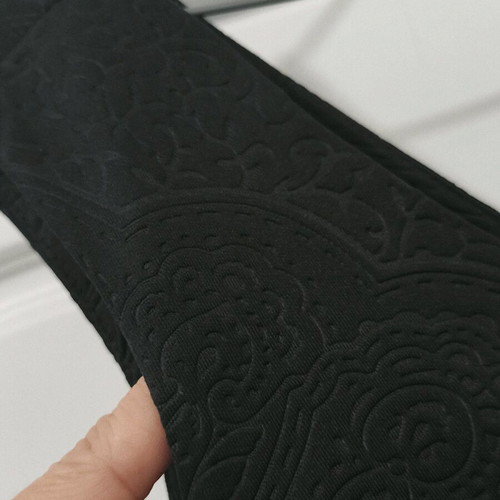 Lussile Black Dress with Brocade Embossed Patterns New, Size Small
