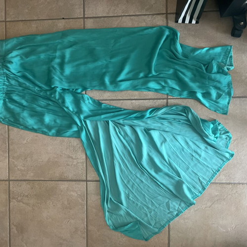 Calzedonia turquoise palazzo pants used, comfortable for beach or walk