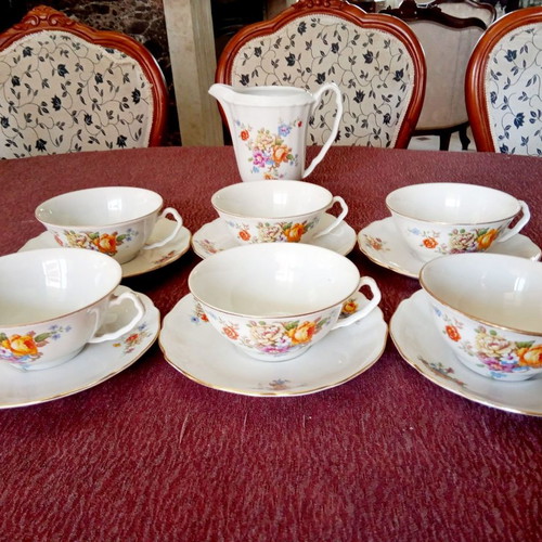 Vintage Duchov Porcelain Concordia cup set 1960