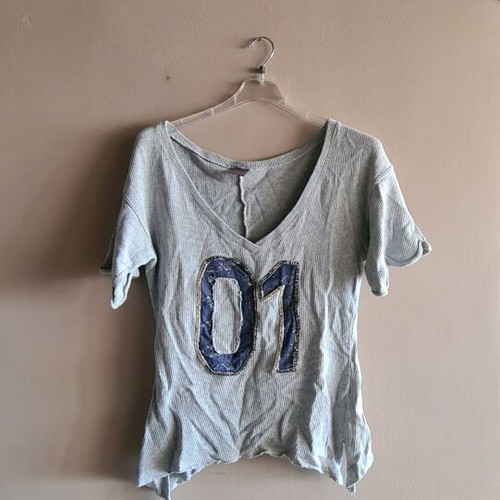 Iso knitted short-sleeve blouse like new, grey
