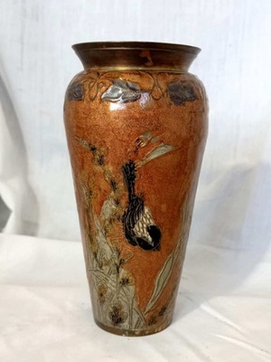 Meiji-style Japanese bronze vase like new, 15 cm