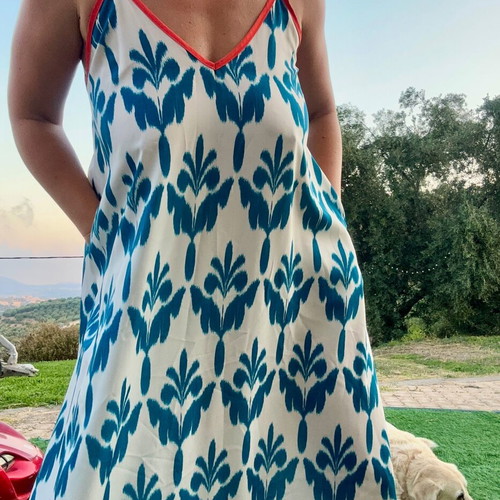 Karavan Tati dress, white and blue