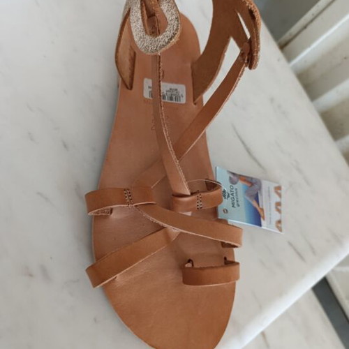 A.L.E. sandals size 39, new, genuine leather, brown