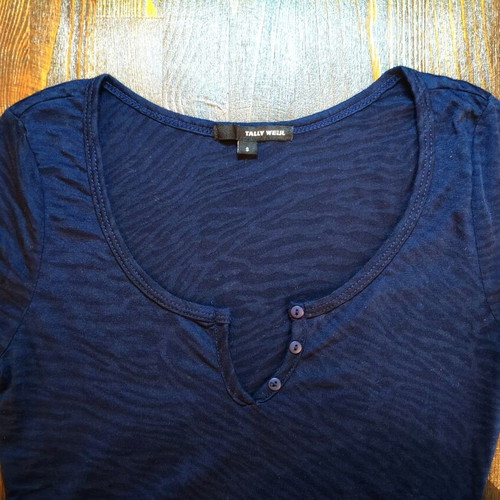 Tally Weijl Blue Slim Fit Shirt Small Like New