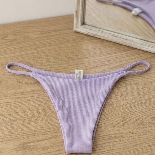 Bikini button lilac with ribbed texture, new, size L