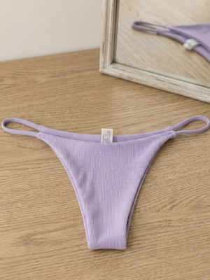 Bikini button lilac with ribbed texture, new, size L