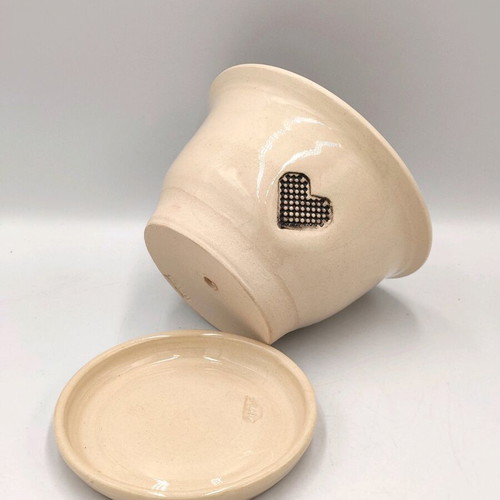PetarPotery flower pot new, handmade, white clay