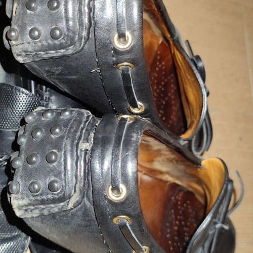 Car Shoe black leather driving moccasins used, size 43