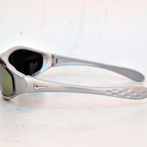 Vintage Rave sunglasses Matrix style silver frame gold lenses like new