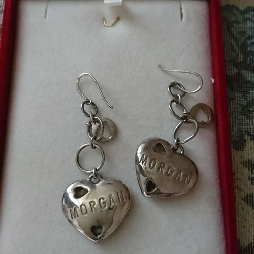 Morgan silver earrings like new with romantic pendants