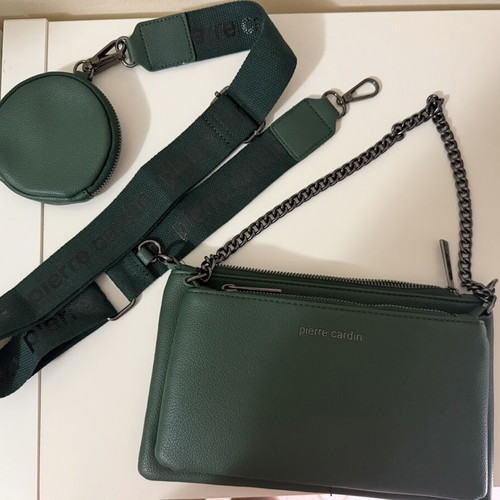 Pierre Cardin dark green crossbody bag, new