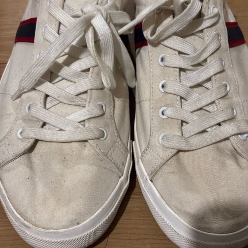 Canvas men's shoes used, white, size 45