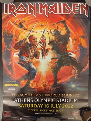 Iron Maiden Legacy of the Beast Tour 16/7/22 Live in Athens αφίσα μεταχειρισμένη