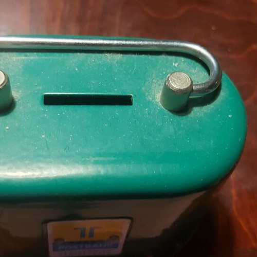 Postbank Savings Box used, green without key