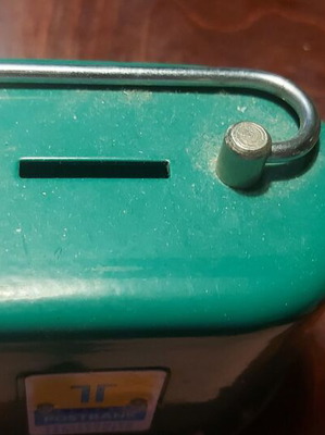 Postbank Savings Box used, green without key
