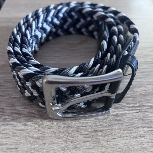 Mcan men's braided belt size 110cm new, black and grey