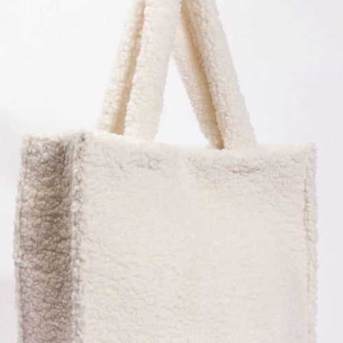Teddy plush shoulder bag new, white