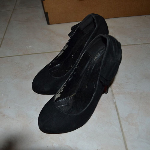 Suede pumps used, black, size 37