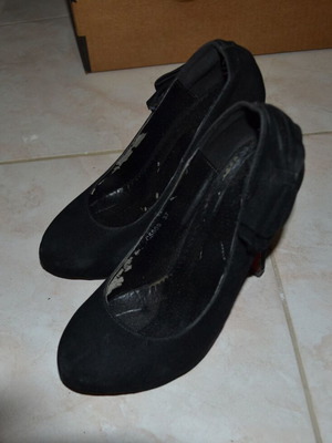Suede pumps used, black, size 37