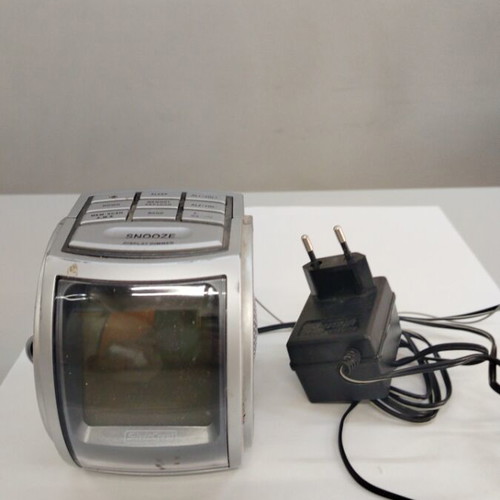 Portable radio with alarm clock like new, gray