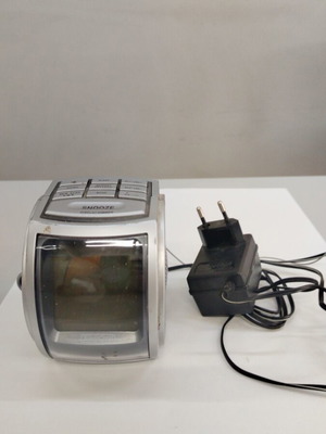 Portable radio with alarm clock like new, gray