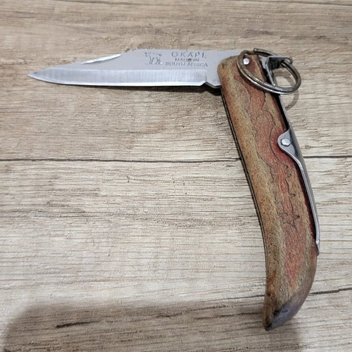 Okapi knife used, old knife made in South Africa