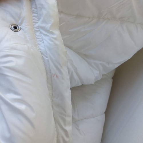 Benetton women's puffer jacket used, white, size IT 50