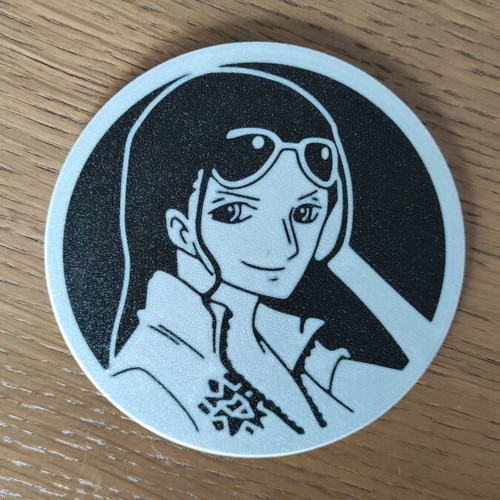 One Piece Coaster Set like new, 10 pieces with stand