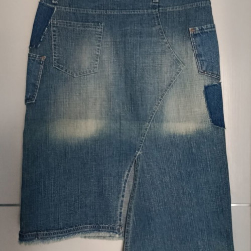 Italian denim skirt size L like new, blue, innovative design