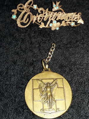 Handmade Enthymisis pin and SEGAS medal used