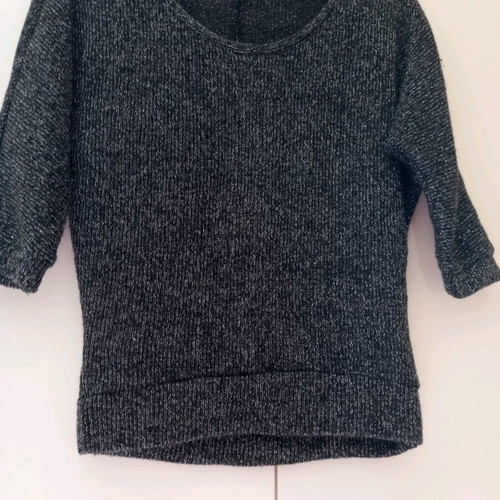 Blouse used black with silver thread, winter, size S