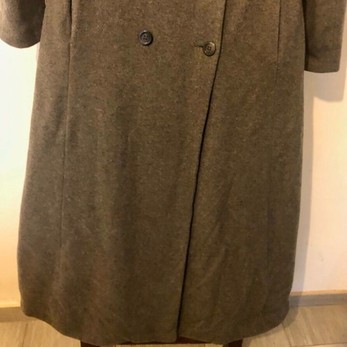 Long mid-length coat with fur like new, black and gray