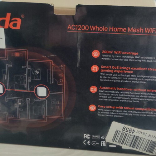 Tenda Nova MW3 AC1200 Dual Band Mesh WiFi System 2 pack like new