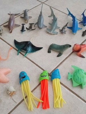 Set of 26 sea animal toy figures