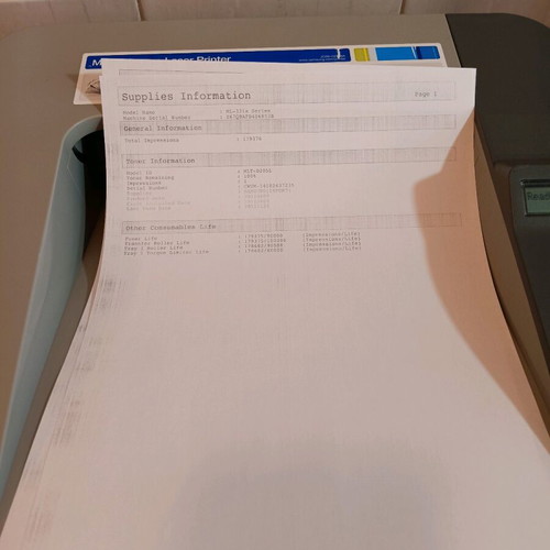 Samsung Laser Printer ML-3310ND used with duplex and toner